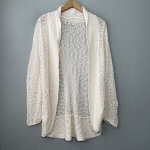 Roxy Open Knit Bolero Cardigan Fits Size Small Cream Boho Beachy Sweater Sheer